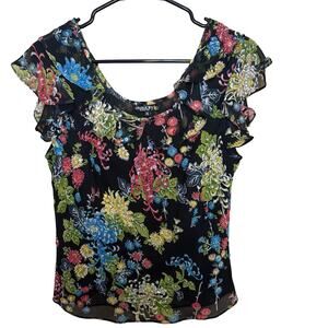 Y2K Chaudry kc sports floral sequined blouse